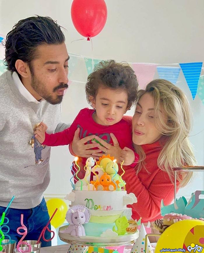 رضا قوچان نژاد به همراه فرزند و همسرش/عکس رضا قوچان نژاد به همراه فرزند و همسرش/عکس