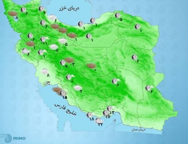 وضعیت آب و هوا، امروز ۱۵ دی ۱۴۰۱ / بارش باران در اغلب مناطق کشور/ «رگبار» در جنوب و «برف» در ارتفاعات