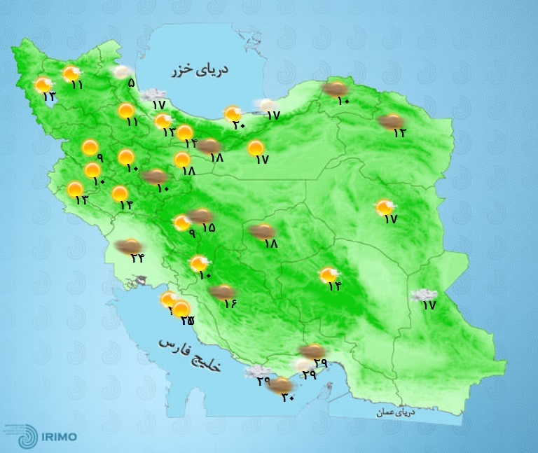 وضعیت آب و هوا، امروز ۱۴ آبان ۱۴۰۱ / بارش باران و برف تا آخر هفته در شمال و جنوب / هوا ۹ درجه سرد می‌شود