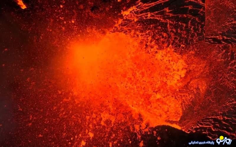 فیلم‌باورنکردنی‌یک پهپاد ازفوران‌آتشفشان‌درایسلند