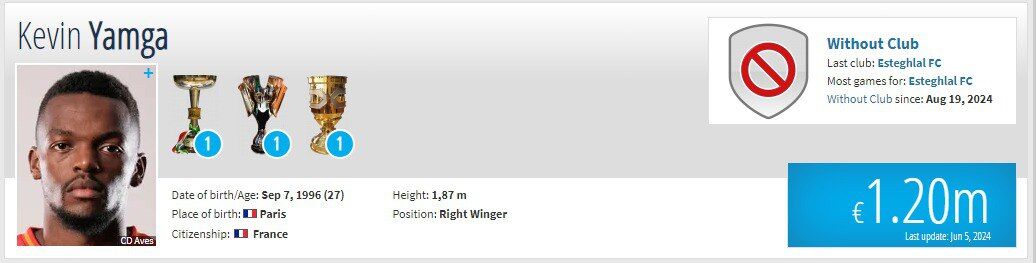 ترانسفر مارکت اعلام کرد؛ یامگا از استقلال جدا شد +عکس