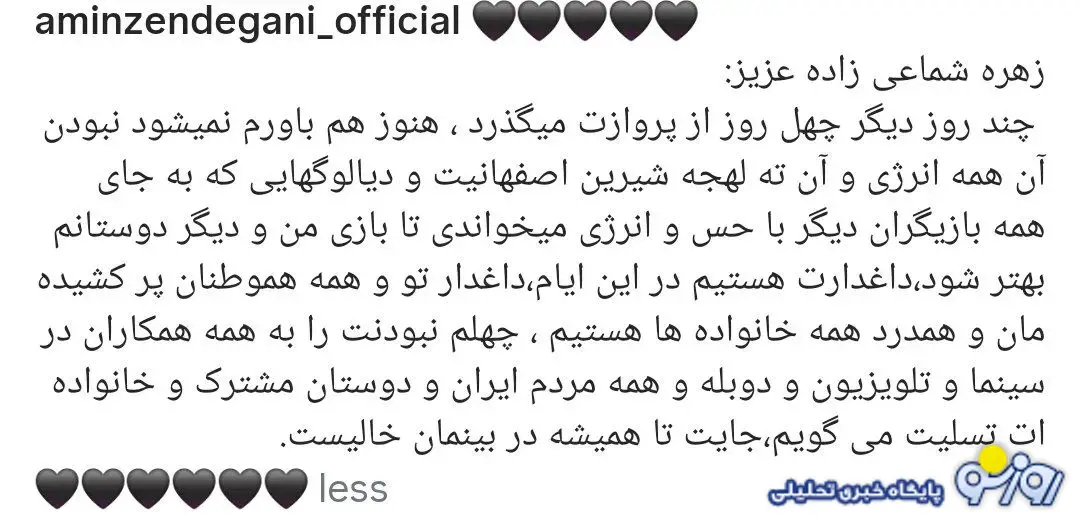 امین زندگانی چه کسی را اعتراضات دی ماه از دست داد؟