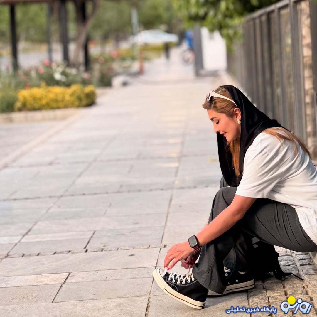 کولاک عکس های خانم بازیگر با لباس راحتی در خیابان/عکس