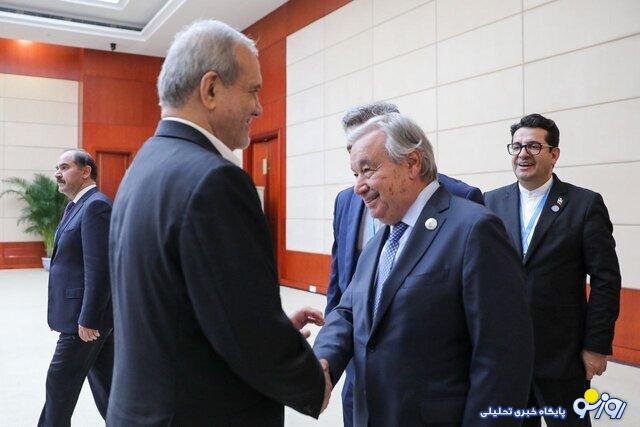 پزشکیان: ایران به دنبال حل مسئله هسته‌ای از راه‌های دیپلماتیک است/ گوترش: متقاعد شده‌ام که هدف ایران ساخت سلاح هسته‌ای نیست