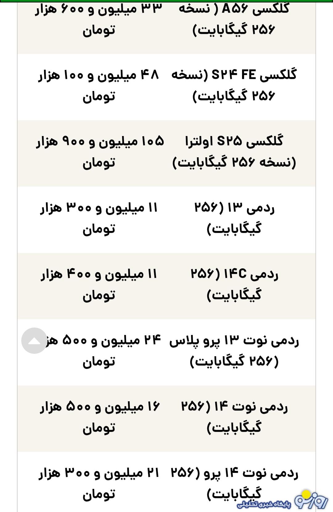 قیمت گوشی سامسونگ، شیائومی و آیفون امروز شنبه ۱۵ شهریور ۱۴۰۴