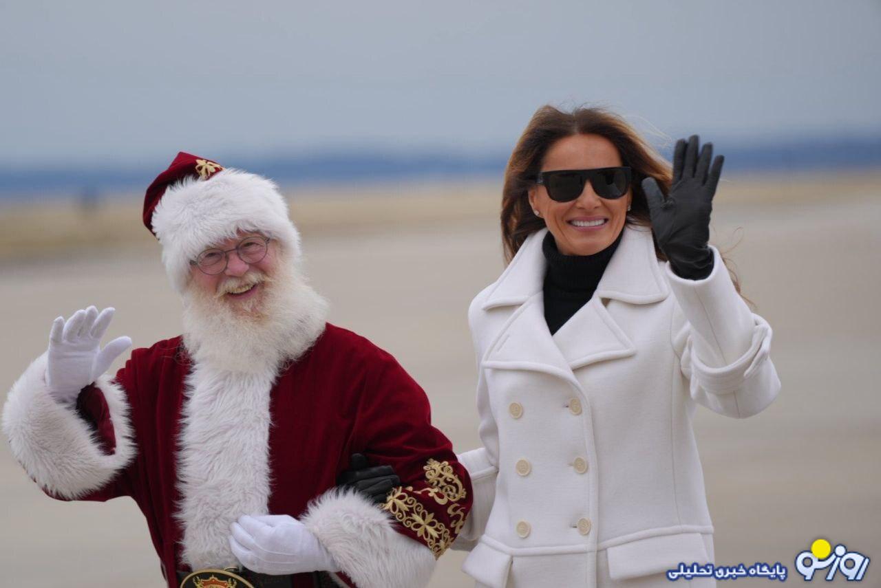 عکس ملانیا ترامپ به همراه بابانوئل! عکس ملانیا ترامپ به همراه بابانوئل!